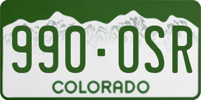 CO license plate 990OSR