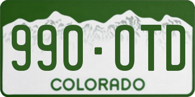 CO license plate 990OTD