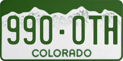 CO license plate 990OTH