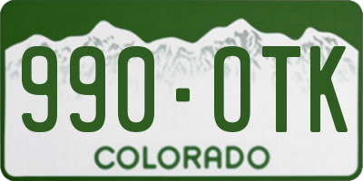 CO license plate 990OTK