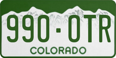 CO license plate 990OTR