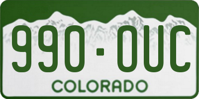 CO license plate 990OUC