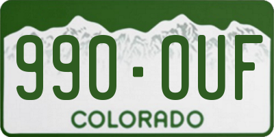 CO license plate 990OUF