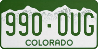 CO license plate 990OUG