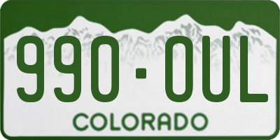 CO license plate 990OUL