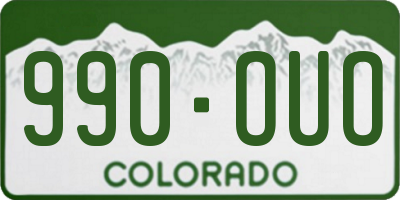 CO license plate 990OUO