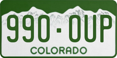 CO license plate 990OUP