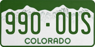 CO license plate 990OUS