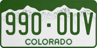 CO license plate 990OUV