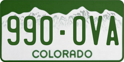 CO license plate 990OVA