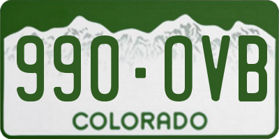 CO license plate 990OVB