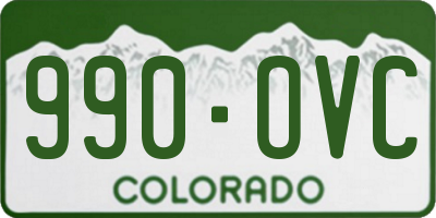 CO license plate 990OVC