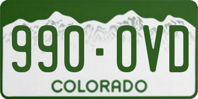 CO license plate 990OVD