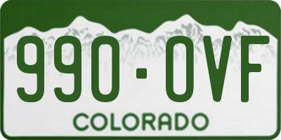 CO license plate 990OVF