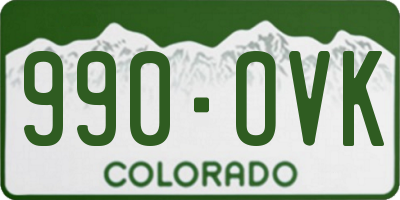 CO license plate 990OVK