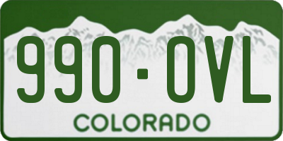 CO license plate 990OVL