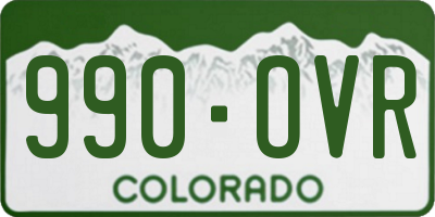 CO license plate 990OVR