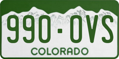 CO license plate 990OVS