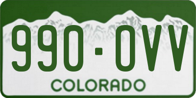 CO license plate 990OVV