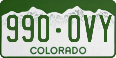 CO license plate 990OVY