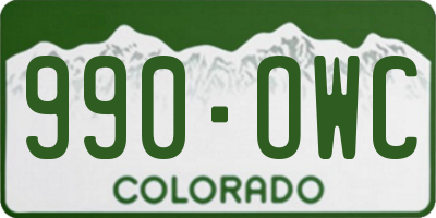 CO license plate 990OWC