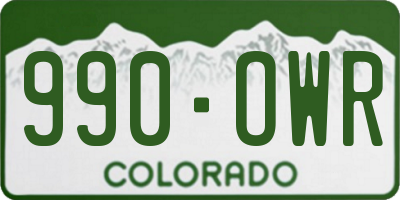 CO license plate 990OWR
