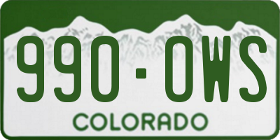 CO license plate 990OWS