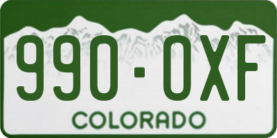 CO license plate 990OXF