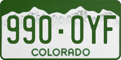 CO license plate 990OYF