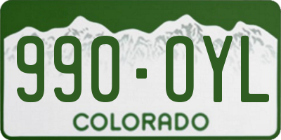 CO license plate 990OYL