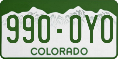 CO license plate 990OYO