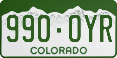 CO license plate 990OYR
