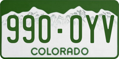 CO license plate 990OYV