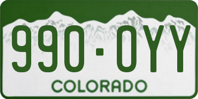 CO license plate 990OYY