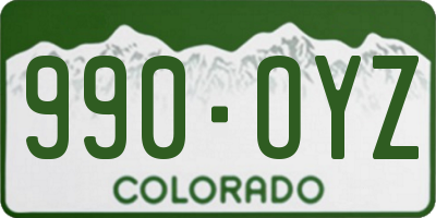 CO license plate 990OYZ