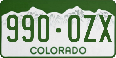 CO license plate 990OZX
