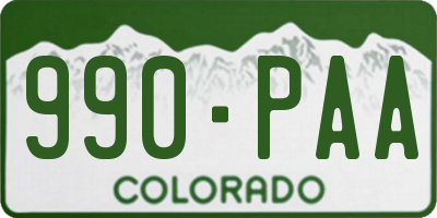 CO license plate 990PAA