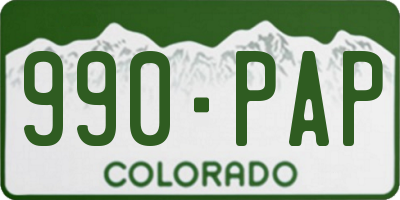 CO license plate 990PAP