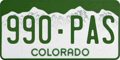 CO license plate 990PAS