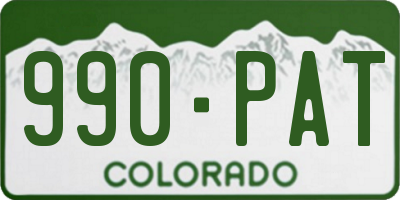 CO license plate 990PAT