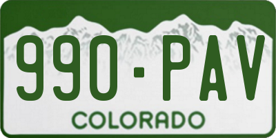 CO license plate 990PAV