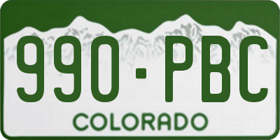 CO license plate 990PBC
