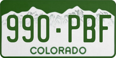 CO license plate 990PBF