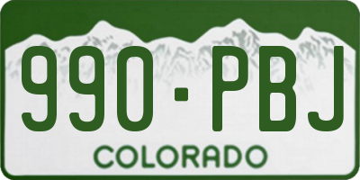 CO license plate 990PBJ