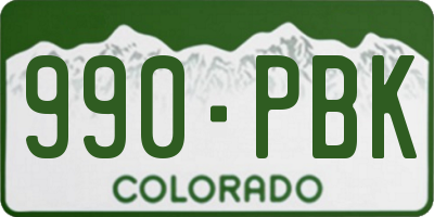 CO license plate 990PBK