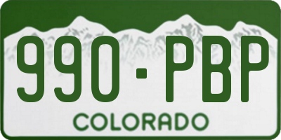 CO license plate 990PBP