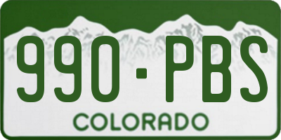 CO license plate 990PBS
