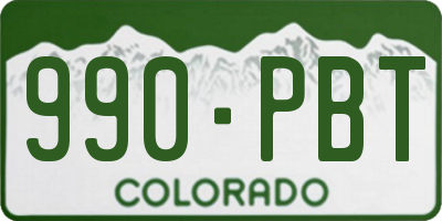 CO license plate 990PBT
