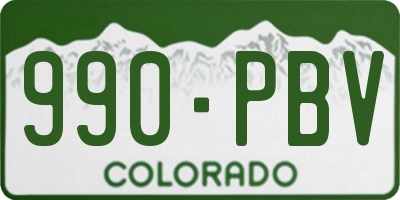 CO license plate 990PBV