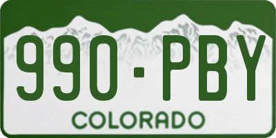 CO license plate 990PBY